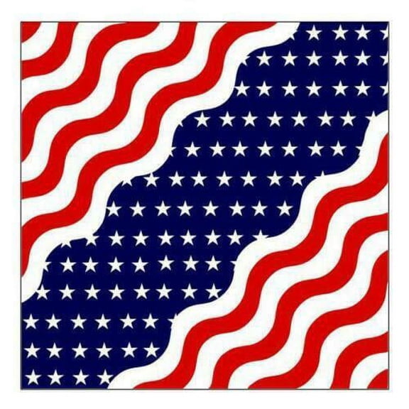 USA American Wavy Flag 100% Cotton Bandana 22"x22" Inch America Best Bandanna