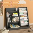 thumbnail image 4 of Hironpal Kids Bookshelf and Toy Storage Organizer, 4 Tier Wooden Kids Bookcase with Sling Book Rack in Kids Room Playroom Nursery for Kids, Children, Toddlers, 4 of 8
