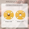 thumbnail image 2 of 10 Sets Sewing Snap Buttons, 15mm Invisible Press Studs Buttons Sew-on Metal Snap Fasteners Zinc Alloy, Yellow, 2 of 7