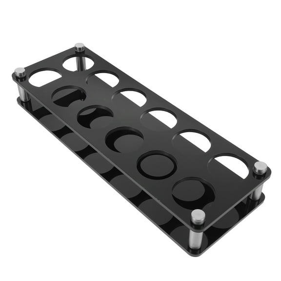 OULII Stable Black Acrylic Shot Glass Rack Organizer with Modern Design for Parties