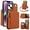 Brown, variant on Crossbody Wallet Case for iPhone 14 Plus, RFID Blocking Zipper Handbag Purse Flip Cover, Kickstand Folio Case Card Slots Holder Wrist Strap Lanyard