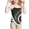 thumbnail image 3 of FOR U DESIGNS Novelty Lace up Swimsuit One Piece Size 7-8 Years Piano Music Notes One Piece Bathing Suit for Girls Summer Beach Pool Swimwear, 3 of 6
