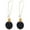 Black/Gold-Tone, variant on Women's Thread Lantern Ball Dangle Wood Bead Fashion Pierced Earrings, Black/Gold-Tone