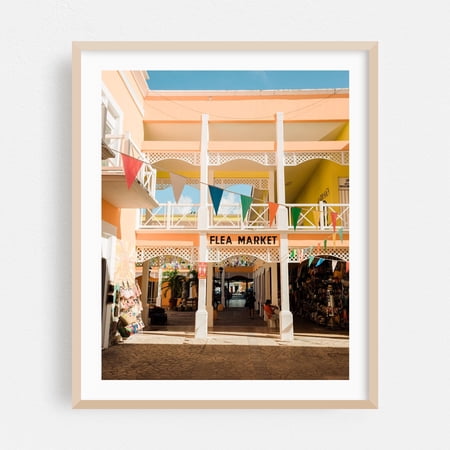Plaza del Sol, Cozumel 02 - San Miguel de Cozumel Quintana Roo Mexico Photography Oak Framed Wall Art Print 24 x 30 inches