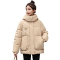 thumbnail image 2 of Chaqueta de algodón con capucha y plumón suelto, chaqueta de pan adelgazante, chaqueta con bolsillo tridimensional, 2 of 6