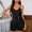 Black, variant on Women Pajama 2 Piece Set Sleeveless V Neck Open Back Tank Top Shorts Summer Homewear
