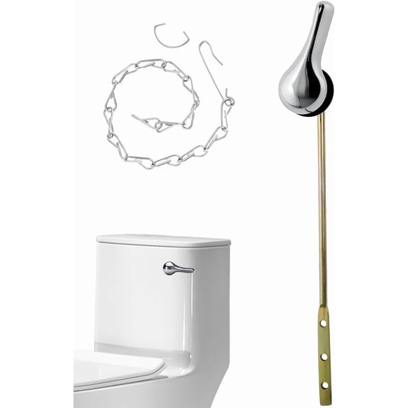 Toilet Handle Replacement Kit Front Mount for Toilet Tank with Flapper Chain,Universal Fitting