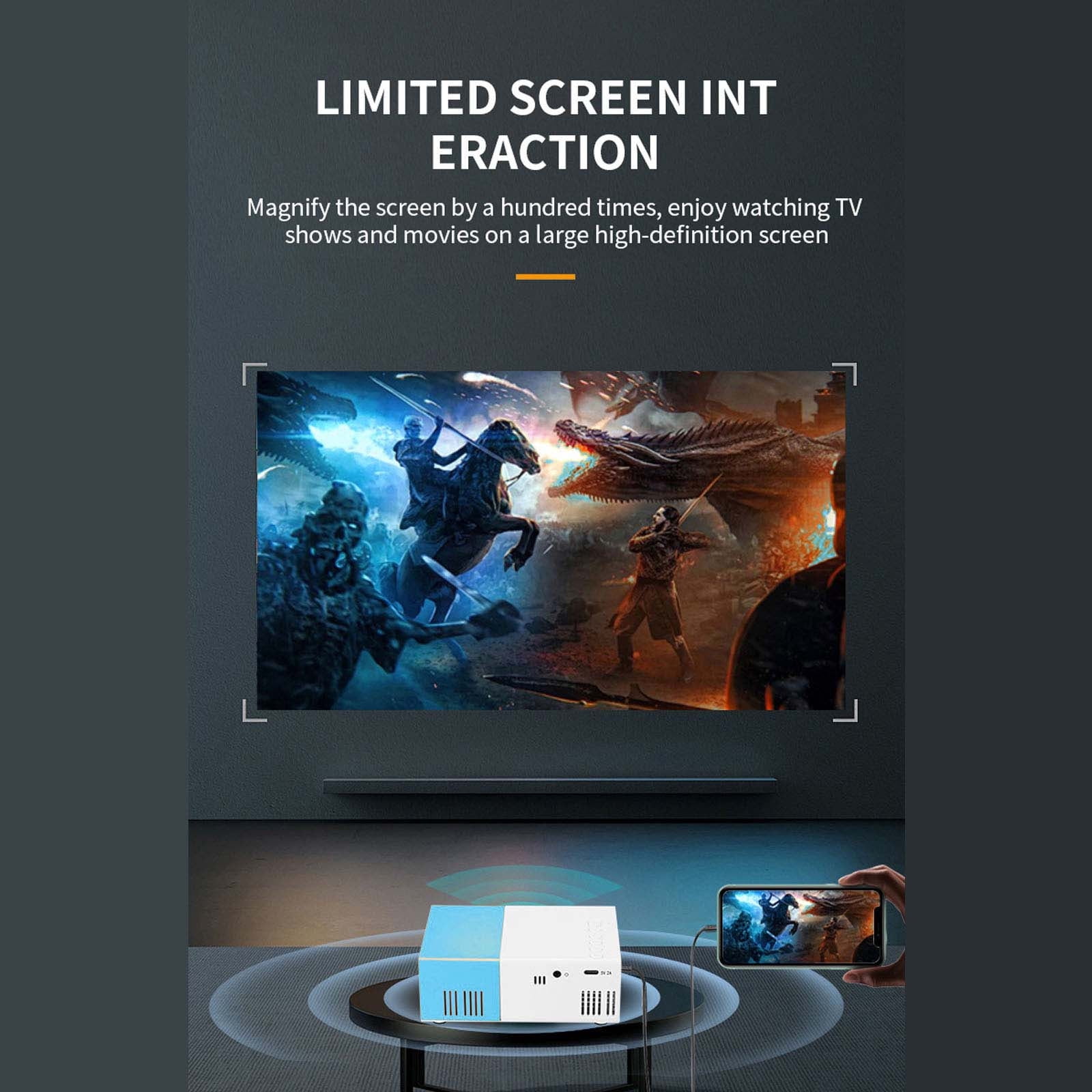 Qocolhg Mini Projector with WiFi & Bluetooth, Full HD 1080P Projector, Portable Outdoor Projector with Remote, Home/Dormitory/Room Theater Movie Phone Projector Compatible with Android/iOS/HDMI/USB