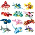 thumbnail image 1 of Ocean Animal Building Blocks Set: 12 Playful Creatures Or a Giant Shark, Suitable for Ages 6-8, ABS Material, 1 of 5