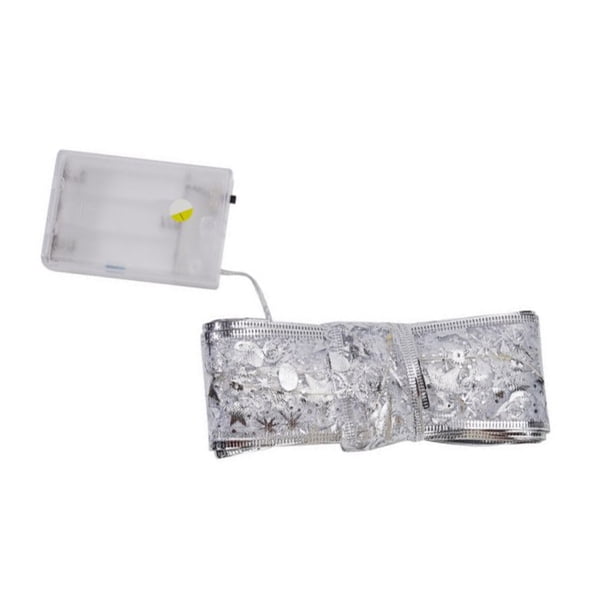 Wosthever Luces de cinta navideñas confiables para impresionantes decoraciones para árboles Decoraciones navideñas para árboles Kits de decoración para fiestas tinte plateado 3 metros 30 luces