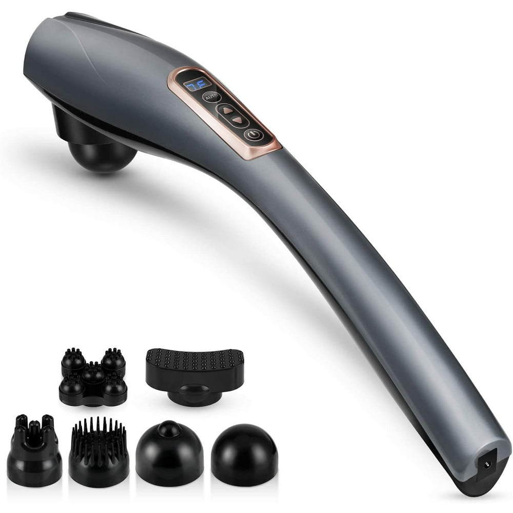 Handheld Back Massager 6 Interchangeable Nodes, 10 Speeds & 12 Modes