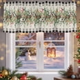 thumbnail image 5 of Christmas Plants Valances for Windows, 54 x 18in, Winter Eucalyptus Leaves Bird Black Plaid Rod Pocket Kitchen Valance Curtain Light Filtering Window Treatments for Living Room Bedroom, 1 Panel, 5 of 7