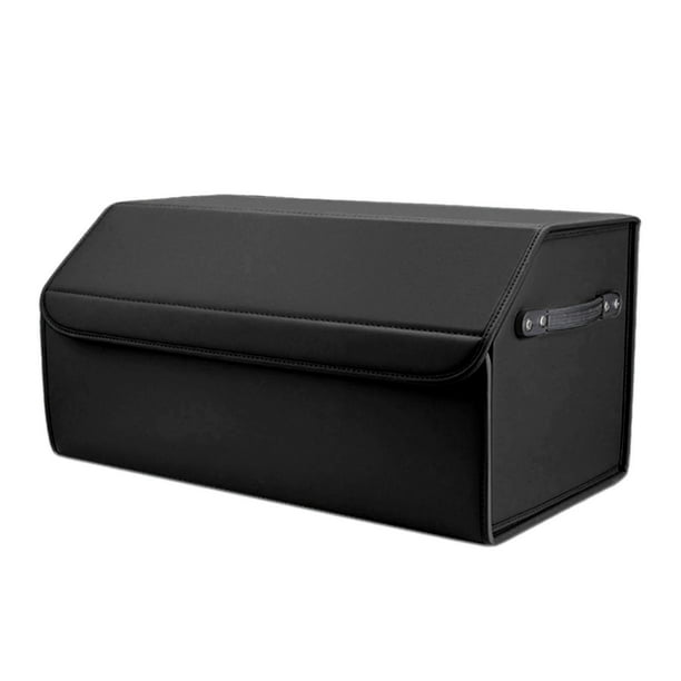 Caja de almacenamiento plegable para baúl con asas, organizador portátil para automóvil, organizador de baúl de automóvil resistente de gran capacidad Negro