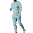 thumbnail image 3 of BiZtdJrK Big and Tall 2 Piece Sets for Men Fashion Gradient Print Pullover Tops and Casual Drawstring Sweatpants Set Long Sleeve Blouse Joggers Trousers with Pockets Sales of the Day Light Blue 3XL, 3 of 8