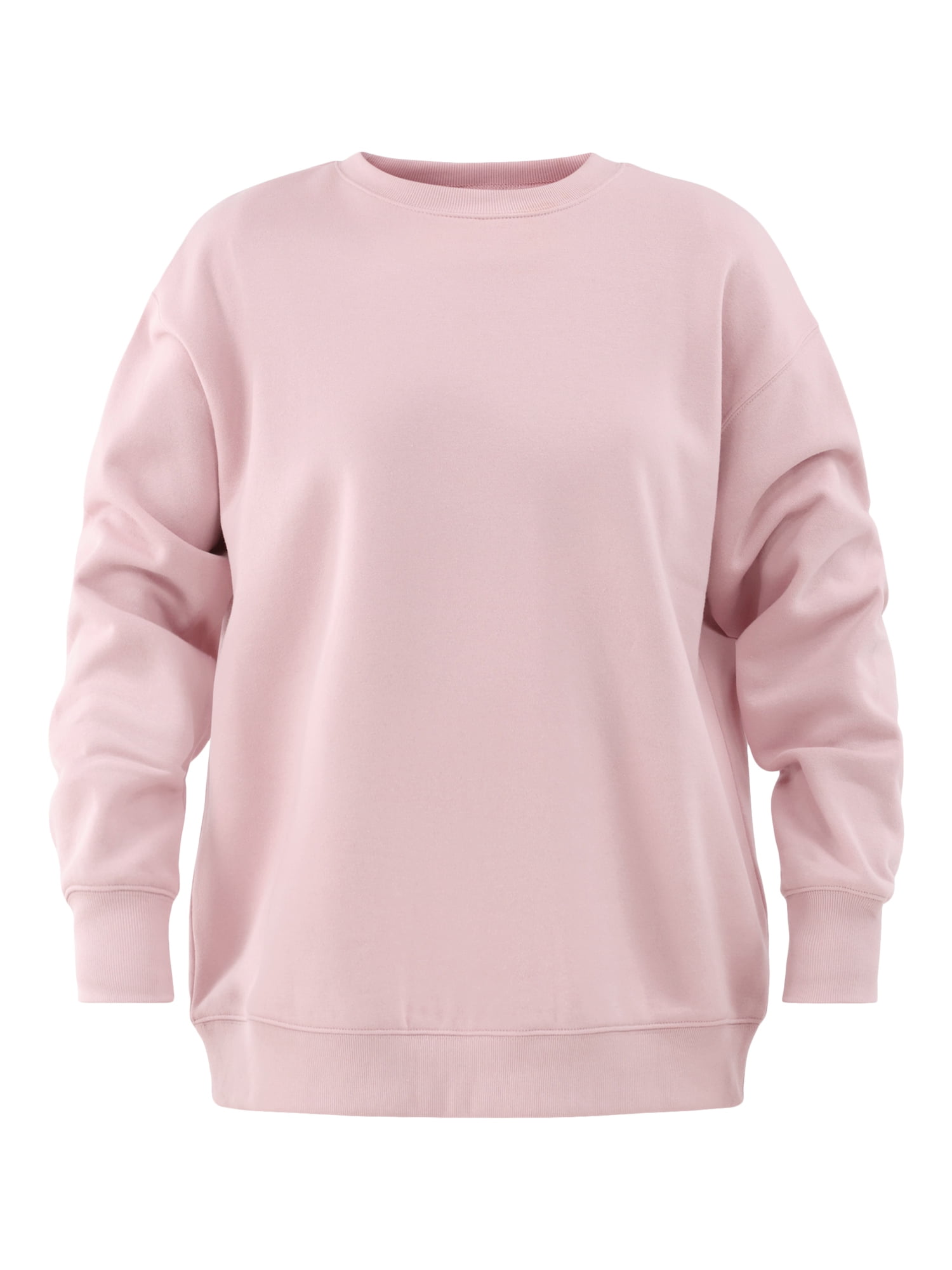 No Boundaries Fleece Oversized Sweatshirt with Long Sleeves, Women’s