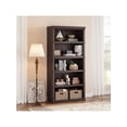 thumbnail image 1 of 5-layer retro style 62.87-pulgada high estante - abiertos almacenamiento, floor-standing para exposición gabinete, easy to assemble, ideal para para sala de estar, dormitorio, y oficina, 1 of 5