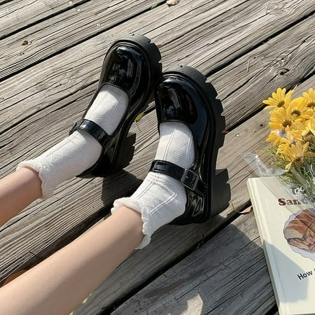 

Mary Jane leather shoes New thick-soled British style women‘s shoes spring and autumn all-matching skirt high heel single-layer shoes