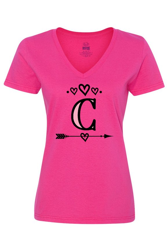 Letter C Monogram Tribal Arrow Women's V-Neck T-Shirt