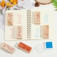 thumbnail image 3 of 1Set Wooden Stamps with Rubber Rectangle with Flower Pattern Flower Pattern 55x22x19mm 5pattern 1pc/pattern 5pcs/set, 3 of 8