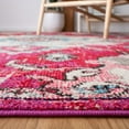 thumbnail image 4 of SAFAVIEH Madison Elinor Traditional Distressed Area Rug, Fuchsia/Light Blue, 5'3" x 7'6", 4 of 8