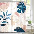 thumbnail image 1 of Cortina de ducha Mitpok rosa azul boho abstracta 180 x 180 cm, 1 of 7