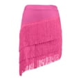 thumbnail image 4 of Wdgfv Women's Fringe Dance Skirt - Latin Tango Salsa Ballroom Tassel Mini Shorts Multilayer Wrap Skirt, 4 of 4