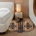 thumbnail image 2 of Round Rugs 4Ft, Barn Door Round Area Rug Washable Indoor Throw Carpet, Farmhouse Wooden Grain Rustic Tribal Pattern Soft Non Slip Circle Rug for Kitchen Nursery Room Home Decor Aesthetic, 2 of 8