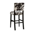 Linon Clayton Black Cow Print Bar Stool, 30 inch Seat Height