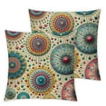 thumbnail image 2 of JRXY Dandelion Circle Pillow Covers,Colorful Dandelion on a White Background Pillow Cases Square Cushion Covers for Home Sofa Couch Blue Yellow Pink,2 pcs White, 2 of 6