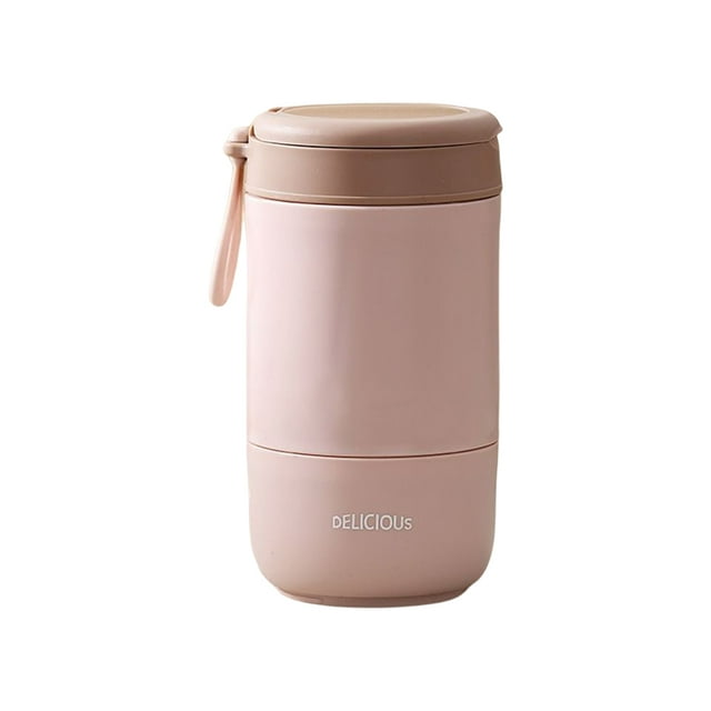 Injueey Taza de desayuno, taza de café, tarro de leche, acero inoxidable, mantiene el calor, gran capacidad, mano de obra fina, a prueba de herrumbre, Mostrada Rosa Claro/680ML Injueey HA080704-03