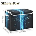 thumbnail image 5 of Yayeee Collapsible Cube Storage Bin with Lid Fabric Closet Decorative Basket with Handles, Blue Tree, 5 of 7