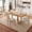 Natual, variant on Euroco 5-Piece Wooden Dining Table Set,78" Extendable Dining Table & Chairs Set with 18" Leaf for 4-6,Farmhouse Kitchen Table Set for Dining Room,Brown