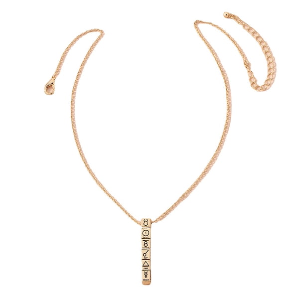 Jumpingount Mujer suéter collar letras colgante cadenas collares ajustables aleación cuello decoración decoraciones señoras joyería citas Ropa, zapatos y accesorios Miscelánea Jumpingount AP014670-00