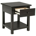 thumbnail image 3 of Ayne Side End Table, 1 Shelf, 1 Drawer, Black Wood, Square 20 Inch, 3 of 5