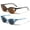 1 Blue 1 Brown, variant on 2 Pairs Women Pointed Tip Cat Eye Outdoor Reading SunGlasses - Tinted UV Protection Readers Glasses +1.25