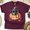 Maroon, variant on Black Cat in Pumpkin Halloween Shirt | Cute Witch Cat with Jack-O’-Lantern Graphic Tee, Maroon, Size 2XL