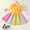 Yellow, variant on Tbopshirt Toddler Clothing,Toddler Kids Baby Girls Fashion Cute Short Sleeve Sweet Rainbow Stitching Ruffle Dress