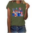 thumbnail image 2 of Fartey 4th of July Short Sleeve Tops for Women Independence Day Patriotic T Shirts Cute Graphic Tees Soft Stretch Crew Neck Workout Tshirt Army Green S, 2 of 4