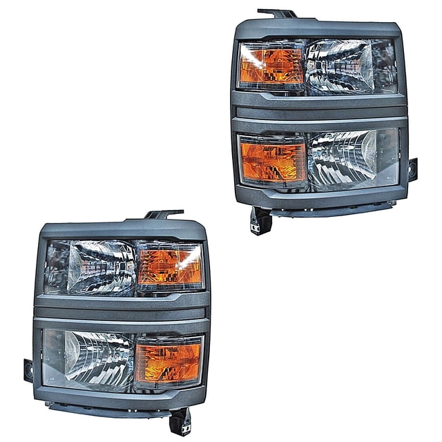 Par de Faros TYC Pickup 2014 A 2015 Chevrolet Filo negro 1 Par