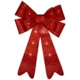 thumbnail image 3 of Northlight LED Lighted Tinsel Bow Christmas Decoration - 24" - Red, 3 of 10