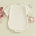 thumbnail image 3 of Bagilaanoe Newborn Baby Girl Boy Easter Rompers Letter Print Short Sleeve Bodysuits 3M 6M 12M 18M Infant Casual One Piece Short Jumpsuit, 3 of 8