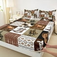 thumbnail image 3 of Homewish Retro Cattle Hide Bed Sheets,Rustic Western Cowboy King Sheets,Boho Bohemain Tribal Sheet Set For Boys,Super Cozy Room Decor,4-Piece, 3 of 7