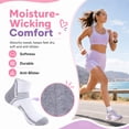 thumbnail image 4 of EALLCO Womens Quarter Socks 8 Pairs Athletic Performance Cushioned Running Workout Ankle Socks for Women, 4 of 9