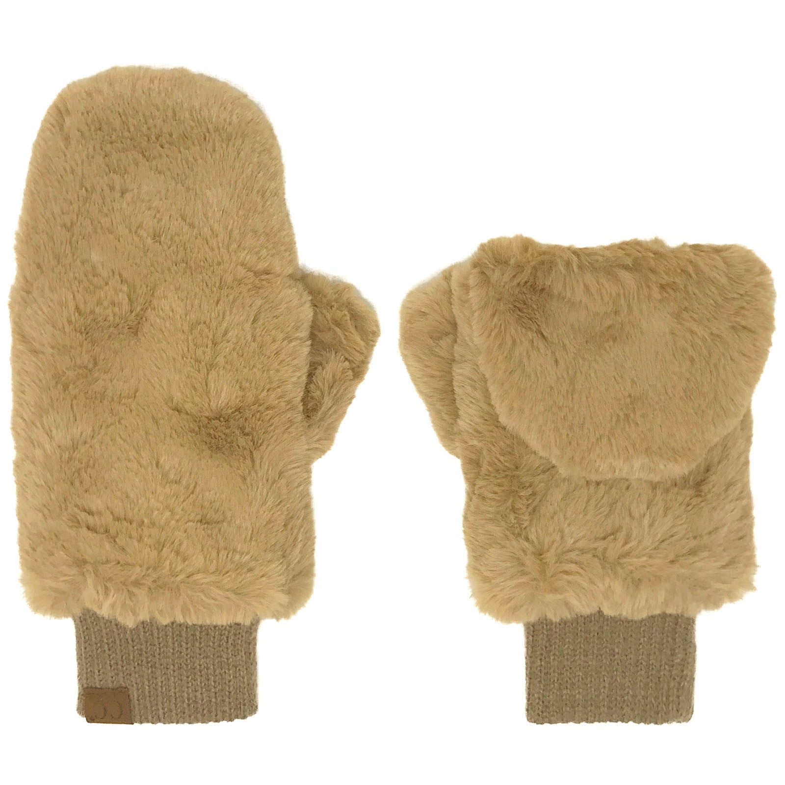 Kids Cute Fur Warm Furry Winter Mittens Magic Stretch Knit Cold Weather Outdoor Fuzzy Gloves 