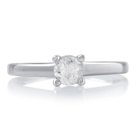 10k Gold Diamond Solitaire Ring - 1 1/2 Carat T.W Diamond 10K White Gold Solitaire Engagement Ring.