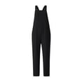 thumbnail image 1 of Qmyliery Female Suspender Trousers, Solid Color Close-Fitting Bib Overall with Pocket for Women, S/M/L/XL/XXL, 1 of 9