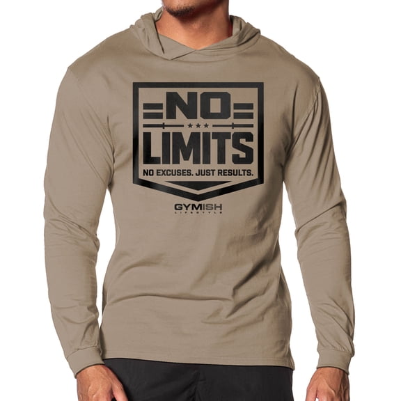 Gymish No Limits Lightweight Long Sleeve Hooded T-shirt for Men