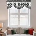 thumbnail image 2 of Gray Boho Tie Up Valance Curtains for Windows, Kitchen Curtains Window Treatments, Southwest Aztec Country Geometric Aesthetic Short Window Shades Valances for Bedroom Bathroom Cafe 54"x18", 2 of 8