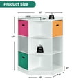 thumbnail image 2 of Gymax Étagère de Rangement pour Enfants à 3 Niveaux Cubes avec 3 Paniers Armoire d'Angle Organisateur Blanc, 2 of 10
