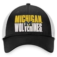 thumbnail image 2 of Men's Top of the World Black/White Michigan Wolverines Stockpile Trucker Snapback Hat, 2 of 4